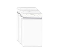 Lot de 5 porte-badges transparents en plastique étanche (vertical)
