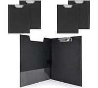 Lot de 5 Porte-blocs A4 Waytex avec rabat et pince - support rigide PVC noir porte document Noir