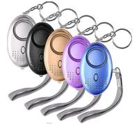 Lot De 5 Porte-Clés D'alarme De Sécurité Personnelle 140 Db Avec Lumière Led, Alarme Personnelle