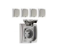 - Lot de 5 prises 16A 2P+T encastrables pour extérieur