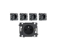 - Lot de 5 prises 16A 2P+T noir Clarys