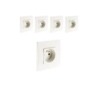 - Lot de 5 prises 2P+T 16A - Blanc