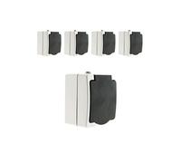 - Lot de 5 prises Aquae IP54 16A 2P+T - Blanc et Noir