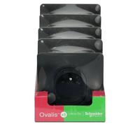 Lot de 5 prises avec terre complet Ovalis, SCHNEIDER ELECTRIC, gris anthracite