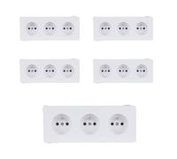 Lot de 5 prises triples 16A en saillie - Blanc - Vulco - Zenitech