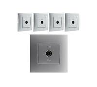 - Lot de 5 prises TV montés module large - gris - Simplea