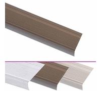 Lot de 5 profilés de nez de marche en forme de L en aluminium - Marron - 90 cm - Pour escalier - Avec ruban adhésif double face - Idéal pour la rénovation, la rénovation et la sécurité en intérieur