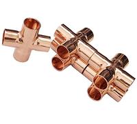 Lot de 5 raccord de tuyau de plomberie 4 voies 15 mm avec croix 4 voies pour plomberie, climatisation, réfrigération, chauffage central, tuyaux de gaz