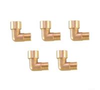 Lot de 5 raccords coudés en laiton 90 degrés 6,35 mm mâle vers femelle - Fuite pour éviter les fuites de plomberie pour transfert de graisse et de liquide - Coupleur robuste ligne d'irrigation