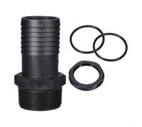 Lot de 5 raccords de tuyau cannelés NPT mâles en plastique - Joint de tuyau barbelé en polypropylène pour irrigation d'eau et conduite d'air - Noir 2,5 cm, 3,8 cm, 5,1 cm (5,1 cm)