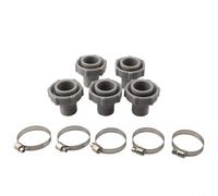 Lot de 5 raccords de vidange de piscine pour modèles Coleman P6 - Adaptateur de tuyau en plastique avec collier de serrage en acier inoxydable pour tuyau d'arrosage 2,9 x 2,4 x 3,8 cm