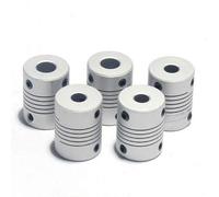 Lot de 5 raccords flexibles D19L25 en alliage d'aluminium pour connecter un servomoteur, un moteur pas à pas, une plate-forme de machine, etc.