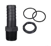 Lot de 5 raccords mâles cannelés NPT en plastique pour irrigation goutte à goutte - Connecteurs barbelés en polypropylène 1/2 3/4" Noir (2,5 cm)