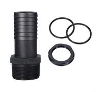 Lot de 5 raccords mâles cannelés NPT en plastique pour irrigation goutte à goutte - Connecteurs barbelés en polypropylène 1/2 3/4" Noir (3,8 cm)