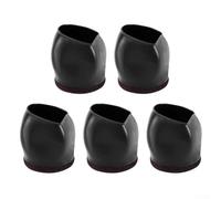 Lot de 5 roues de chaise en TPE noir pour meubles de bureau, protection du sol, butées de réduction du bruit, compatibles avec les tables de salle à manger et les chaises de jeu, matériel