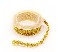 Lot de 5 rouleaux de guirlandes de Noël de 1,5 m - Guirlande de Noël brillante - Guirlande métallique - Pour décoration de sapin de Noël - Couronne de Noël - Mariage - Fête, dorée