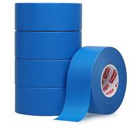 Lot de 5 rouleaux de ruban adhésif de peintre bleu, 36 mm x 50 m, ruban de masquage décoratif, ruban adhésif en papier résistant à la chaleur, résistant aux UV, pour traitement des lignes nettes