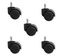 Lot de 5 roulettes pivotantes pour tabouret ou chaise de bureau - Noir - Vivezen