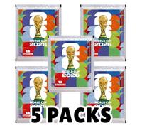 Lot de 5 sachets d'autocollants pour la Coupe du monde 2026 - 35 autocollants - Scellés originaux pour collectionneurs et fans de football + protection d'expédition HeartGlobal