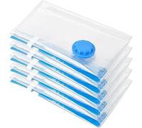 Lot de 5 Sacs sous Vide Réutilisables, Sacs de Compression Voyage 40x50cm, Housses de Rangement sous Vide pour Vêtements, Couettes, Literie, Oreillers et Pulls, Idéal pour Voyage et Maison