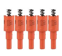 Lot de 5 scies cloches bimétalliques 22 à 26 mm diamètre, forets centrage HSS avec tige, adaptées(Diameter 23mm)