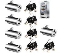 Lot de 5 serrures pour machine distributrice, barillet tubulaire métallique, à clé identique, cylindre numéroté pour distributeurs de snacks, machines à pince, machines à boules