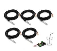 Lot de 5 sondes température pour DS18B20 étanches inox 1 mètre, capteurs thermiques haute précision ±0,5°C, compatibles Arduino Raspberry Pi Shelly, plage -55°C à +125°C pour projets DIY