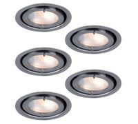 Lot de 5 spots encastrables pour meubles, ronds, en aluminium brossé, spots mobiles pour le séjour Paulmann 935.16