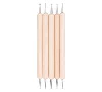 Lot de 5 stylets de gaufrage, stylet de traçage, stylo à points, outil de traçage, stylet de bricolage, poignée en bois, acier inoxydable, double tête, pointe à bille, stylo de