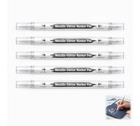 Lot de 5 Stylo Acrylique Blanc, Marqueurs Acryliques Blancs Stylos Double Pointe 0.7mm et 3mm à Base d’Eau Non Toxiques Bois Verre Pierre Métal Papier Noir Pneu Projets Artisanat Loisirs Créatifs
