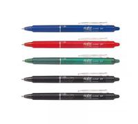 PILOT - Lot de 5 Frixion Ball Clicker - Stylo rétractable effaçable à encre thermosensible - Stylo roller rechargeable et ergonomique - 2 Noirs, 1 Bleu, 1 Rouge, 1 Vert - Pointe moyenne