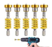 Lot de 5 supports à vis magnétiques à ressort en métal | Guide de vis à dégagement rapide | Outil de maintien de fixation pour menuisier, mécanicien, entrepreneur, technicien