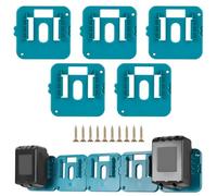 Lot de 5 supports de batterie compatibles avec Makita, supports pour batterie 18V Lithium BL1860 BL1850 BL1840 BL1830, avec vis, fixation murale pour atelier et rangement pratique, gain de place