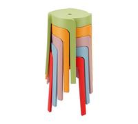 Lot de 5 tabourets en plastique, hauteur 46 cm, supporte jusqu'à 75 kg, polyvalents pour salle de bain, chambre, salon, jardin, 5 couleurs au choix pour une décoration élégante