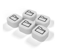 Lot de 5 Tags NFC Dossier Blanc imprimés en 3D - Badge NFC décoratif pour bureau et télétravail, raccourci smartphone pour ouvrir un dossier précis dans votre cloud, aimanté et adhésif