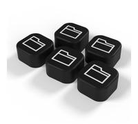 Lot de 5 Tags NFC Dossier Noir imprimés en 3D - Badge NFC décoratif pour bureau et télétravail, raccourci smartphone pour ouvrir un dossier précis dans votre cloud, aimanté et adhésif