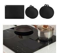 Lot de 5 tapis de protection pour plaque de cuisson à induction, en silicone et fibre de verre, résistant à la chaleur jusqu'à 300 °C, tailles rectangulaires et rondes pour protection contre les