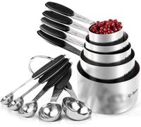 Lot de 5 tasses à mesurer pour la pâtisserie et la cuisine, en acier inoxydable