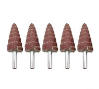 Lot de 5 têtes coniques de ponçage coniques de 6 mm pour le polissage du bois, du métal, du plastique, grain 80, accessoires abrasifs pour perceuse électrique droite (20 mm)