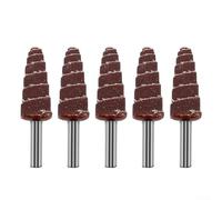 Lot de 5 têtes coniques de ponçage coniques de 6 mm pour le polissage du bois, du métal, du plastique, grain 80, accessoires abrasifs pour perceuse électrique droite (16 mm)