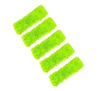 Lot de 5 têtes de balai à poussière en microfibre pour sol plat - Recharges double face pour balai à poussière - Pour école, restaurant, cuisine - Vert