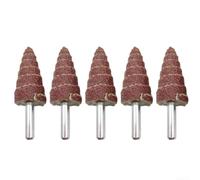 Lot de 5 têtes de ponçage coniques coniques pour finition bois, métal, plastique, tige de 6 mm pour perceuse manuelle, outil pneumatique, moulin électrique (20 mm)