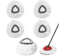 Lot de 5 têtes de rechange pour balai à franges pivotantes, compatibles avec les balais à franges pivotants triangulaires Vileda.