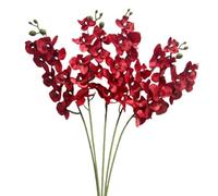 Lot de 5 tiges d'orchidée artificielles de 68,6 cm, fleurs en soie avec tiges