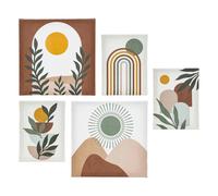 Lot de 5 Toiles Imprimées Cynthia 25x25cm Soleil