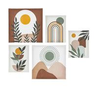 Lot de 5 toiles imprimées Cynthia beige 15x20/25x25cm - Atmosphera Créateur d'intérieur