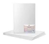 Lot de 5 toiles vierges A2 100% coton pour peinture à l'huile, acrylique, supports mixtes, sans acide, blanc (format A2 - 420 x 594 mm)