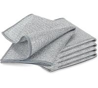 Lot de 5 torchons en fil d'acier anti-rayures - Brosse multifonction améliorée pour vaisselle, éviers, comptoirs et cuisinières (utilisation humide/sèche)
