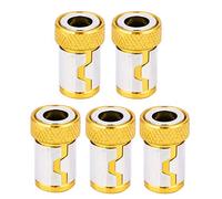 Lot de 5 tournevis avec anneau magnétique antidérapant en alliage d'aluminium, accessoires pour embouts de tournevis 1/4, fonctionne avec des outils électriques, installation de (Jaune)