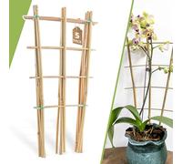 Lot de 5 treillis en bambou de 40,6 cm pour plantes grimpantes - Échelle de jardin naturelle en forme d'éventail - Treillis de support pour plantes en pot dans la porte